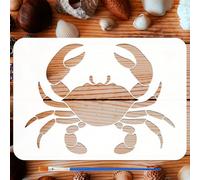 FINGERINSPIRE Crab Painting Stencil with Plastic Brush 21x29.7cm Crab Silhouette Thickened Template Decorative Ocean Animal Stencil Animal Theme Template for Painting on Wall Floor Furniture