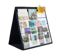 FINGERINSPIRE Desktop Tabletop Pocket Chart 325x318x13mm Black PVC & Non-woven Fabric Double Side and Self Standing Tabletop Teaching Classroom Pocket Charts with 20Pcs Board Card for Classroom