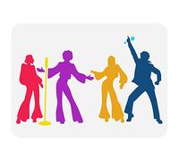 FINGERINSPIRE Disco Dancer Stencil 21x29.7cm Reusable Disco Band Drawing Stencil DIY Hip Hop Music Painting Template Music Theme Stencil for Painting on Wood, Wall and Furniture