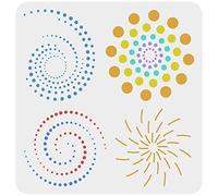 FINGERINSPIRE Dots Spiral Stencil 30x30cm Reusable Geometric Spiral Stencil Mandala Dot Painting Templates DIY Craft Decoration for Painting on Wall, Furniture, Wood and Paper