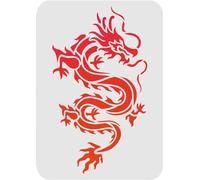 FINGERINSPIRE Dragon Stencils 29.7x21cm Reusable Dragon Wall Decor Stencil Chinese Asian Oriental Dragon Stencil for Painting on Wall Furniture Fabric Wood