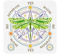FINGERINSPIRE Dragonfly Divination Themed Stencil 30x30cm Mendulum Board Dowsing Stencil Plastic Sun Stars Patterns Stencil Witchcraft Stencil Reusable Stencil for Scrabooking Wall Home Decor