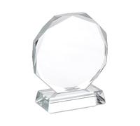 FINGERINSPIRE Elegant Crystal Trophy 80x36x95mm Octagon Shape K9 Crystal Glass Medals Transparent Glass Award Blank Crystal Glass Trophy Clear Trophy Award for Sport Games Competitions Desktop Decor