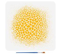 FINGERINSPIRE Fade Away Patterns Stencil for Painting 30x30cm Reusable Flowers Drawing Template with Paint Brush Plastic PET Irregular Patterns Stencil Daily Theme Template for DIY Crafts