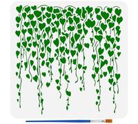 FINGERINSPIRE Falling Vine Stencils with a Brush 30x30cm Vine Leaves Pattern Painting Stencils Reusable PET Plant Themes Decoration Template for Painting on Wood Wall Floor Furniture Tiles