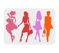 FINGERINSPIRE Fashion Women Stencil 29.7x21cm Urban Beauty Women Drawing Stencil Beautiful Girls Stencil Woman Theme Stencil for Painting on Wall, Wood, Furniture, Fabric and Paper