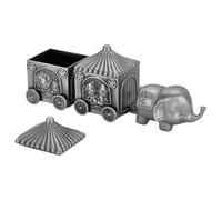 FINGERINSPIRE First Curl and Tooth Keepsake Box Antique Silver Elephant Alloy Tooth Fairy Organizer Box My First Curl and Tooth Keepsake Box Set for Christmas Baby Shower Newborn Birthday Party Gift