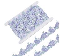 FINGERINSPIRE Floral Lace Trim 5Yard Light Purple Lace Trim 2 Inches Wide Flowers Embroidered Applique Floral Edging Ribbon for Wedding Dresses DIY Sewing Vintage Craft