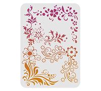 FINGERINSPIRE Flower Corner DIY Decorative Stencil Template 29.7x21cm A4 Large Reusable Template Paint Wood Chalk Signs for Painting Wood Wall Furniture Holiday DIY Craft Decor