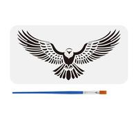 FINGERINSPIRE Flying Eagle Stencils with a Paint Brush 29.7x21cm Eagle with Spreading Wings Painting Stencils Reusable Animal Themes Decoration Template for Painting on Wood Wall Floor Furniture