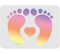 FINGERINSPIRE Footprint Stencil Template 29.7x21cm Plastic Baby Shower Footprint Pattern Drawing Painting Stencils Rectangle Reusable Stencils for Painting on Wood, Floor, Wall and Tile