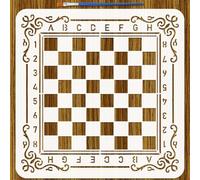 FINGERINSPIRE Game Disc Painting Stencil with Paint Brush 30x30cm Reusable Chess Board Drawing Template Plastic PET Number Alphabet Chess Disc Stencil Daily Theme Template for Wall Decoration