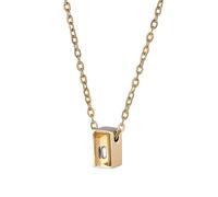 FINGERINSPIRE Glass Cube Urn Necklace 11x7mm Golden Cremation Pendant Keepsake Rectangle 304 Stainless Steel Memorial Jewelry Mini Cube Necklace for Ashes Holder Remembrance Decoration
