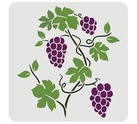 FINGERINSPIRE Grapevine Stencil 30x30cm - Classic Grape Vine Border Plastic Reusable Stencil for Painting on Wood Floor
