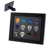 FINGERINSPIRE Guitar Pick Display Frame 6.34x7.9x1inch Black Resin and Platsic Picks Holder Case Rectangle Pick Organized Storage for Music Picks Desktop Display Guitar Studio Decor