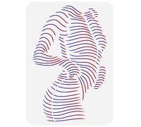 FINGERINSPIRE Human Body Painting Stencil 21x29.7cm Reusable Female Line Body Drawing Template Woman's Body Outline Silhouette Decorative Stencil for Painting on Wood, Wall and Furniture