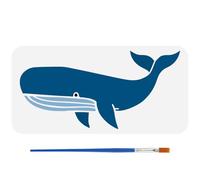 FINGERINSPIRE Humpback Whales Stencils with Brush 30x15cm Reusable Marine Life Stencils PET Whales Decoration Stencils Marine Animals Pattern Stencils Ocean Themes Template for Wood Wall Fabric