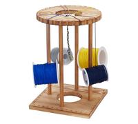 FINGERINSPIRE Kumihimo Marudai Disk Kit 32 Slot Wooden Kumihimo Braiding Disk Set Desktop Kumihimo Bracelet Knitting Disk DIY Braiding Disk Burlywood Wood Beading Cord Disc Tool for Bracelet Making