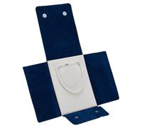 FINGERINSPIRE Large Velvet Travel Jewelry Organizer Bag Prussian Blue Portable Jewelry Case for Pearl Necklaces Chains Pendant 15.2x20.2cm Velvet Jewels Pouch with Secure Flap for Travel Home Storage