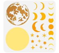 FINGERINSPIRE Layered Moon Painting Stencil 30x30cm Moon Phases Painting Template Crescent Moon Drawing Stencil Space Theme Plastic Stencil for DIY Painting Wall Wood Home Decoration