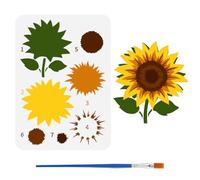 FINGERINSPIRE Layered Sunflower Stencils for Painting with Brush 29.7x21cm Reusable Sunflower Pattern Painting Stencil Botanical Themed Stencils PET Hollow Out Stencil for DIY Craft Home Decor