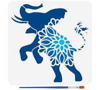 FINGERINSPIRE Mandala Elephant Stencil for Painting with Brush 30x30cm Reusable Elephant Pattern Template Hollowed Mandala Animal Stencil Plastic PET Animal Theme Template for DIY Crafts