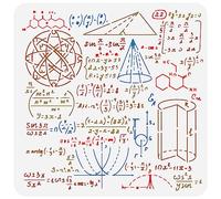 FINGERINSPIRE Mathematical Formulas Painting Stencil 30x30cm Reusable Math Pattern Painting Template DIY Math Example Diagram Decoration Stencil for Painting on Wood Wall Fabric Furniture
