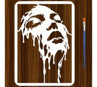 FINGERINSPIRE Melted Facial Features Stencils with a Brush 29.7x21cm Woman Face Painting Stencils Artistic Face Stencil PET Human Themes PET Template for Painting on Wood Floor Tile Wall DIY