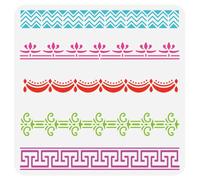 FINGERINSPIRE Mini Border Set Painting Stencil 30x30cm Reusable Splicing Border Drawing Template DIY Art Flower Border Decoration Stencil for Painting on Wood Wall Fabric Paper Furniture