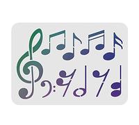 FINGERINSPIRE Music Note Stencil 29.7x21cm Plastic Music Note Drawing Painting Stencils Rectangle Reusable Stencils for Painting on Wood, Floor, Wall and Tile