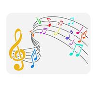 FINGERINSPIRE Music Note Stencil 29.7x21cm Reusable Plastic PET Treble Clef Stencils Hollow Out Pentameter Jumping Music Symbols Drawing Stencil for Wall, Tile, Fabric, Wood, Paper, Craft Decor