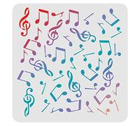 FINGERINSPIRE Music Note Stencils Template 30x30cm Plastic Beat Notes Stencils Drawing Painting Stencils Notes Pattern Reusable Stencils for Painting on Wood, Floor, Wall and Tile