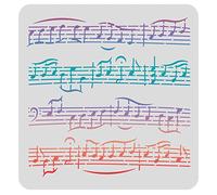 FINGERINSPIRE Music Stencils Template 30x30cm Plastic Music Notes Drawing Painting Stencils Sheet Music Square Reusable Stencils for Painting on Wood, Floor, Wall and Tile