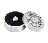 FINGERINSPIRE My First Tooth Keepsake Box Antique Silver Column Bear