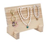 FINGERINSPIRE Necklace Holder Stand 11x25x16.9cm Rectangle Jewelry Displays Stands with 12 Wooden Peg Hooks Navajo White Wood Display Rack for Necklaces Bracelets Chains Jewelry Organizer