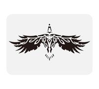 FINGERINSPIRE Odin Raven Painting Large Stencil 21x29.7cm Viking Raven Drawing Template Reusable Raven Pattern Viking Themes Painting Stencil for Painting on Wall Wood Furniture DIY Home Decor