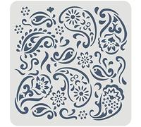 FINGERINSPIRE Paisley Stencil 30x30cm Mandala Paisley Template Plastic Paisley Flowers Pattern Stencil Large Reusable Vintage Paisley Stencils for Painting on Walls Furniture Crafts
