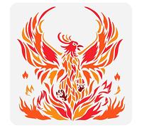 FINGERINSPIRE Phoenix 30x30cm Reusable Firebird Drawing Stencil DIY Art Phoenix Bird Decoration Template Animal Stencil for Painting on Wood, Wall, Paper and Furniture
