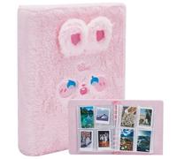 FINGERINSPIRE Plush Photo Album with 40Pcs Inner Pages Cartoon Rabbit Photocard Binder Book Pink Cartoon Photo Card Holder Book 320 Pockets Card Protector Album Books for 2x3inch Picture Cards Storage