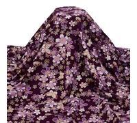 FINGERINSPIRE Purple Japanese Printed Fabric 100x150cm Japanese Style Fat Quarters Bundles Fabric Traditional Sakura Printed Cotton Sewing Fabrics for Kimono Cheongsam Curtain(Butterfly,Hot Stamping)