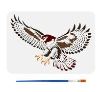 FINGERINSPIRE Realistic Eagle Painting Stencil with Paintbrush 29.7x21cm Reusable Birds Eagle Stencil Eagle Silhouette Stencils A4 Size Wildlife DIY Art Stencils for Painting on Wall Wood DIY Crafts