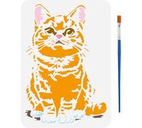 FINGERINSPIRE Realistic Style Cat Painting Stencil, 8.3x11.7 inches / 21x29.7 cm, Adults, Animal Theme, Cat Pattern, Plastic, Not Foldable