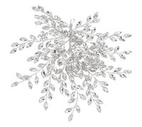 FINGERINSPIRE Rhinestone Floral Patch 10.7x11.5cm 3D Sew on Rhinestones Sequins Bright Crystal Patches with Metal Base for DIY Bridal Wedding Clothes Belt Sewing