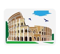 FINGERINSPIRE Roman Colosseum Stencil 8.3x11.7inch Italy Landmark Roman Colosseum Pattern Painting Template DIY Craft Roman Architecture Decoration Stencil for Painting on Wood Wall Fabric Furniture