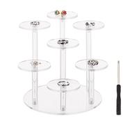 FINGERINSPIRE Round Acrylic Display Stand 7 Tier 6cm Clear Acrylic Display Shelf(Come with Screwdriver) Risers for Action Figures, Jewelry, Cupcake, Donuts, Perfume, Collectibles Display