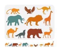 FINGERINSPIRE Safari Animals Africa Border Painting Large Stencil 21x29.7cm Reusable Animal Themes Spraying Stencil