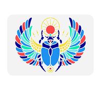FINGERINSPIRE Scarab Egypt Stencil 29.7x21cm Hollow Out Big Wings Beetle Sun Pattern Stencil Reusable Egyptian Scarab Arts and Crafts Painting Template for Wood Signs, Paper, Photo Album Decor