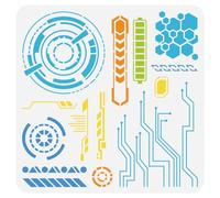 FINGERINSPIRE Science and Technology Stencil for Painting 30x30cm Reusable Circuit Board Drawing Template DIY Craft Bullet Tracker Decoration Stencil for Painting on Wood Wall Fabric Furniture
