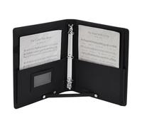 FINGERINSPIRE Sheet Music Folder Black PU Leather Piano Sheet Folder 3 Ring Binder Music Holder with Elastic Band and Handle Rectangle Notebook Binder Organizer for Piano Choral Music Performance