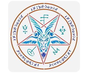 FINGERINSPIRE Sigil or Seal of Baphomet Stencil for Painting 30x30cm Reusable Baphomet Sigil Drawing Template Plastic PET Baphomet Seal Painting Stencil Symbol Theme Template for DIY Crafts